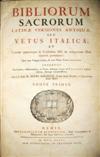 BIBLES, etc.  1743  BIBLE IN LATIN.  Bibliorum sacrorum Latinae versiones antiquae . . . quae cum Vulgata . . . comparantur.  3 vols.